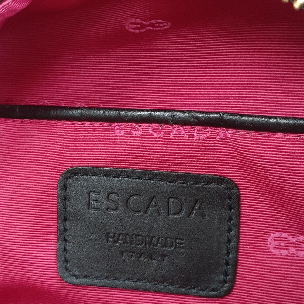 Escada Brown Leather Trimmed Shoulder Bag - Picture 9 of 16